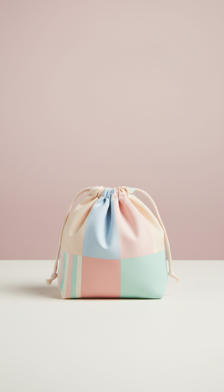 Pastel Travel Keepsake Pouch with Zipper